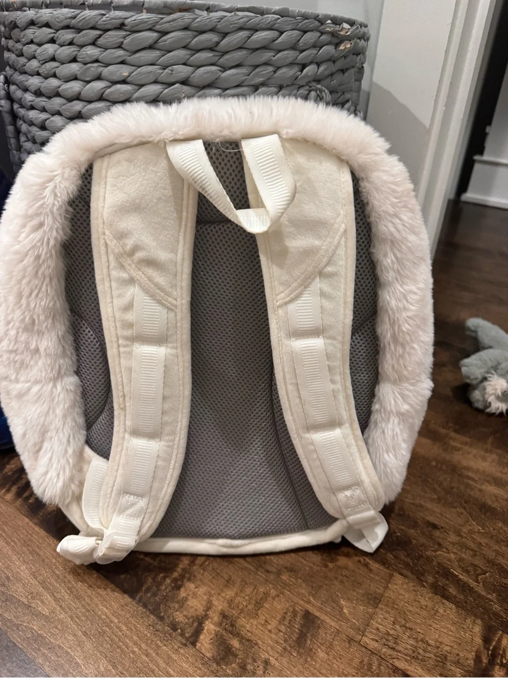Pottery Barn Cream Plush Unicorn Kids Backpack - Evelyn
